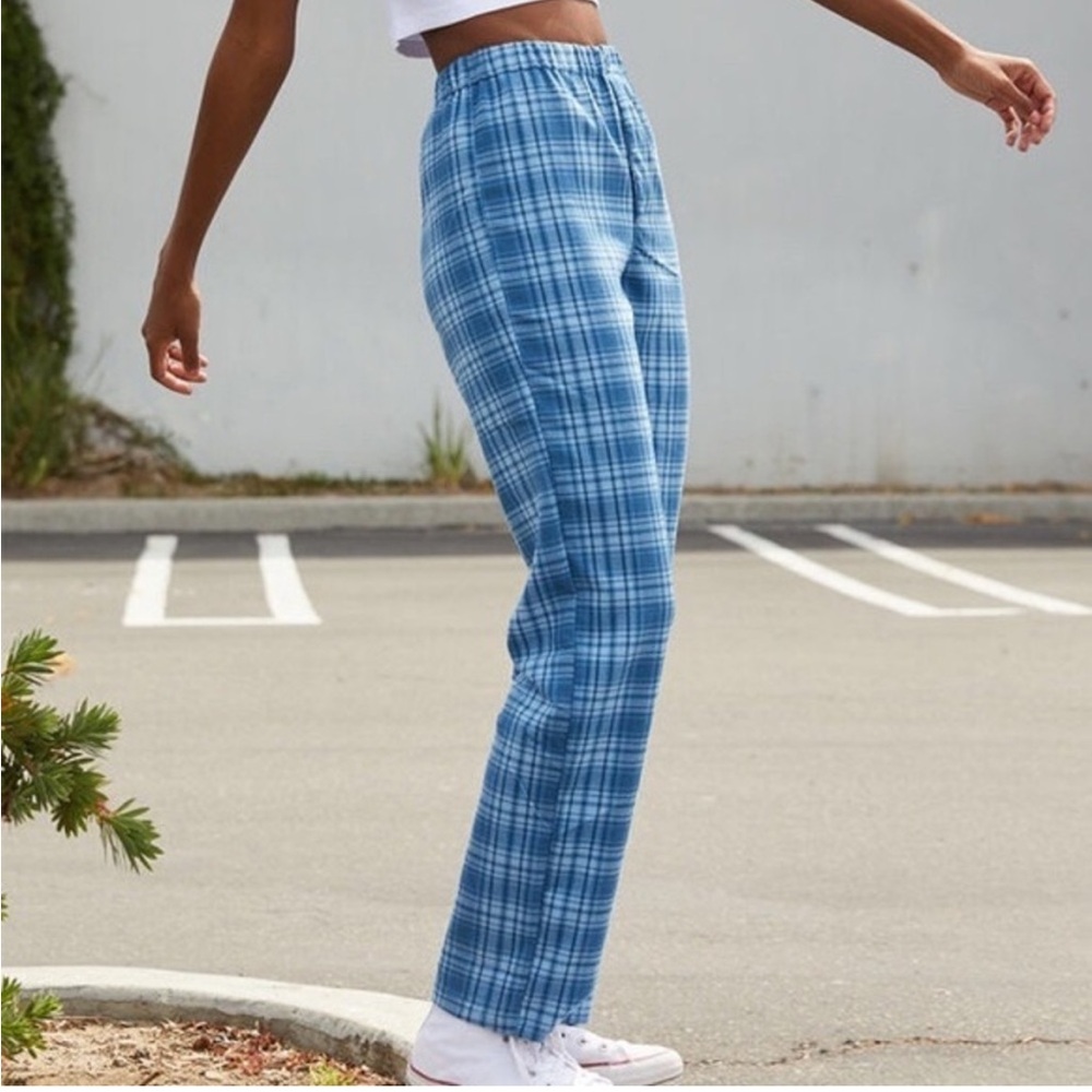 Brandy Melville Tiden Blue Plaid Pants